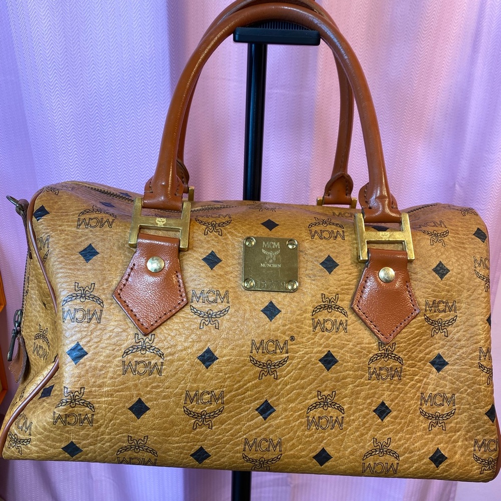 MCM Boston Visetos Handbag